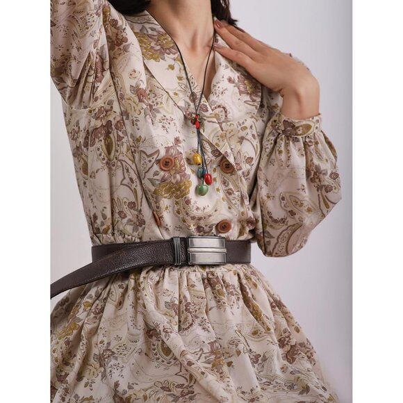 Vintage Bohemian Leaf Charm Colorful Ceramic Bead Long Y Necklace, Boho Jewelry - Picture 7 of 7